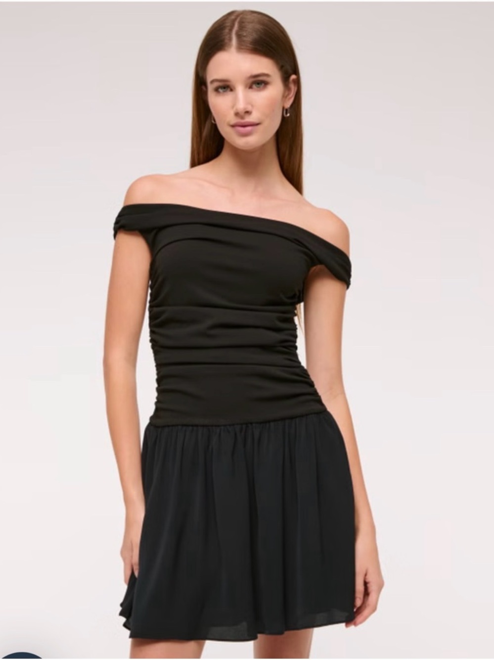 Off-The-Shoulder Ruched Mini Dress - Picture 3 of 8